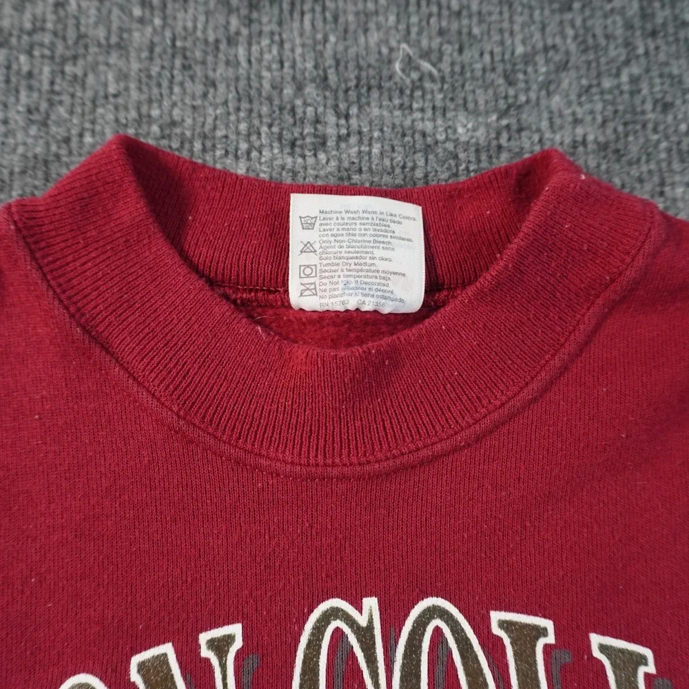 Vintage Boston College Sweatshirt Mens Large Maroon Graphic Crewneck University